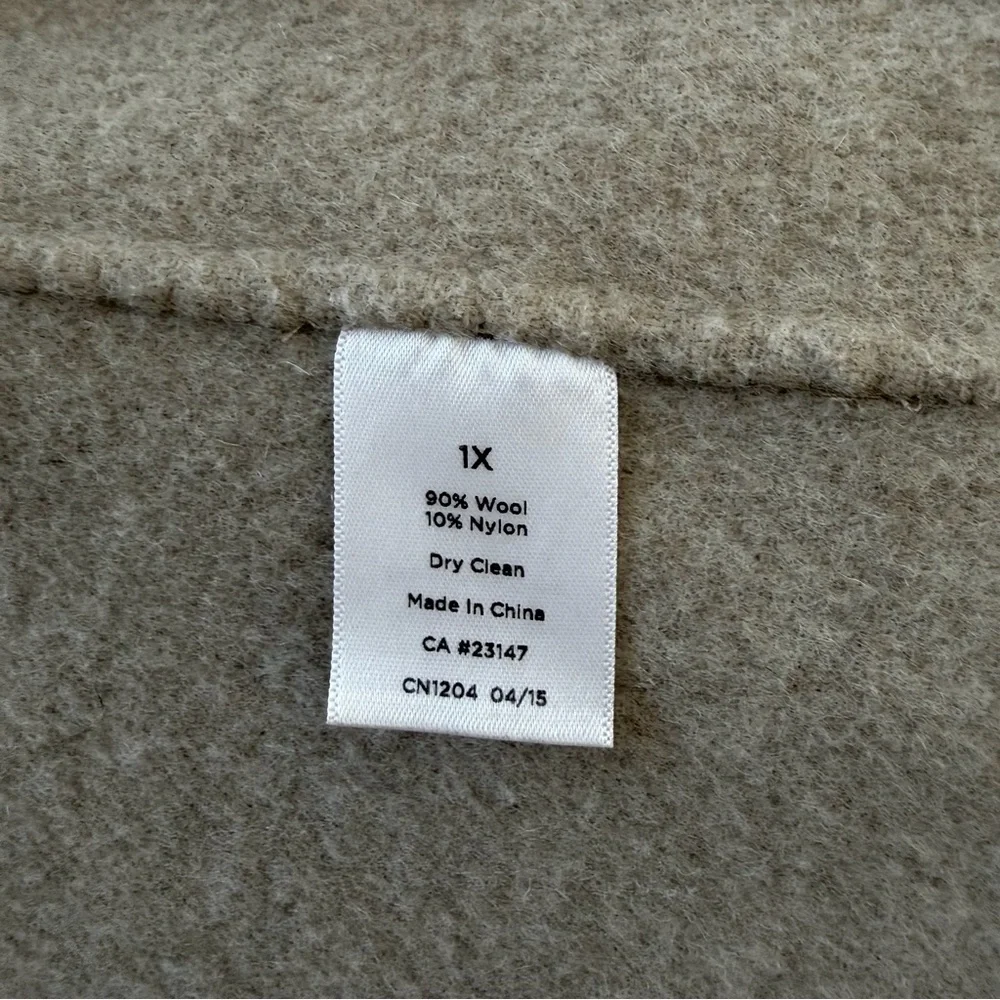 Talbots two-tone open front jacket Cardigan Wool  oversized lightweight Size 1X